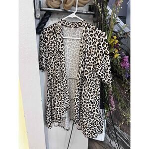 Leopard Print Open Front Kimono/Cardigan – One Size Fits Most